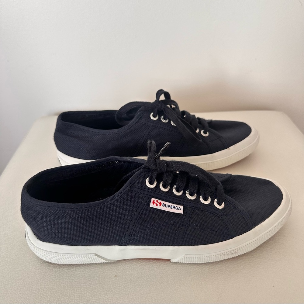 Superga Navy Canvas Sneakers | EU 39.5 (US 8.5–9) | Like New